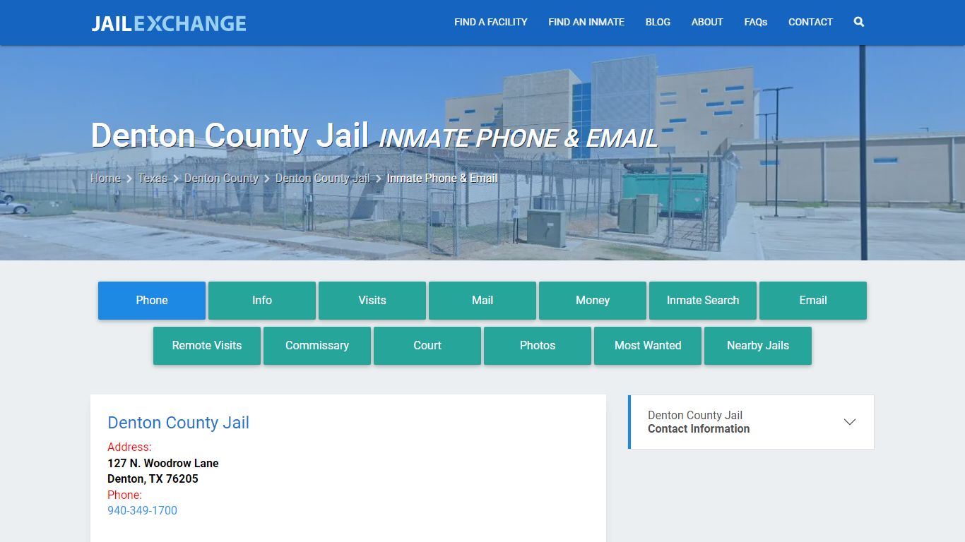 Inmate Phone - Denton County Jail, TX - Jail Exchange